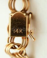 Arany(Au) 14 K karkötő, jelzett, 11,1 g /
Gold bracelet, 11,1 g