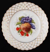 Porfin dísztányér, matricás, jelzett, hibátlan, d:24 cm