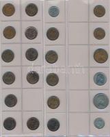 194db vegyes külföldi fémpénz újszerű albumba rendezve, közte angol, belga, ausztrál, csehszlovák pé...