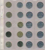 194db vegyes külföldi fémpénz újszerű albumba rendezve, közte angol, belga, ausztrál, csehszlovák pé...
