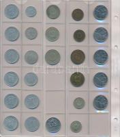 194db vegyes külföldi fémpénz újszerű albumba rendezve, közte angol, belga, ausztrál, csehszlovák pé...