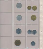 194db vegyes külföldi fémpénz újszerű albumba rendezve, közte angol, belga, ausztrál, csehszlovák pé...