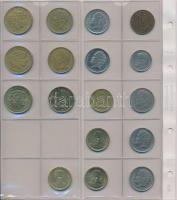 194db vegyes külföldi fémpénz újszerű albumba rendezve, közte angol, belga, ausztrál, csehszlovák pé...