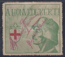 1916 Militaria A honvédekért! 6f adománybélyeg "R"