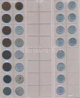 262db-os vegyes fillér, forint gyűjtemény néhány osztrák darabbal újszerű albumba rendezve, közte jo...