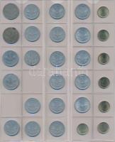 262db-os vegyes fillér, forint gyűjtemény néhány osztrák darabbal újszerű albumba rendezve, közte jo...