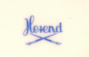 Herendi macskás ékszeres doboz, kézzel festett, jelzett, hibátlan, 6×6 cm, m:5 cm