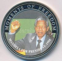Libéria 2001. 10$ "Szabadság pillanatai- Mandela elnök lesz" multicolor T:PP  Liberia 2001. 10 Dollars "Moments of Freedom- Mandela for president" multicolor C:PP