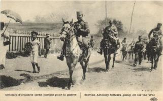 WWI Serbian artillery officers going off for the war