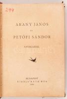 Arany János és Petőfi Sándor levelezése. Bp., 1894, Ráth Mór. Ex librisszel. Kopott félvászon kötésb...