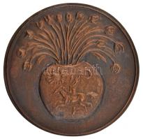 1985. "Képzőművészek, Iparművészek és Művészeti Dolgozók Szakszervezete 1945-1985" Br plakett nem eredeti tokban (91mm) T:1