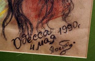 Olvashatatlan jelzéssel: Női porté. Pasztell, papír, jelzett, 40x26 cm