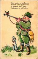 Old hunter, dog, humour (EK)