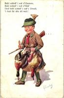 Hunter boy with wild ducks, B.K.W.I. 9472. s: Feiertag (fa)