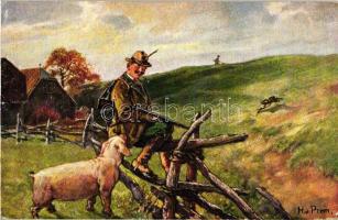 Hunter, dog, Serie 374. s: H. v. Preen