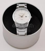 Curren nem használt, hibátlan kvarc óra, naptárral, eredeti fém dobozában
