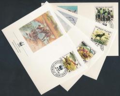 WWF Hyena dog set 4 FDC WWF: Hiénakutya sor 4 db FDC-n