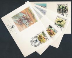 1987 WWF: Hiénakutya sor 4 db FDC-n Mi 1194-1197