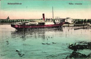 Balatonföldvár a Helka gőzös érkezése, Gerendás Gyula kiadása