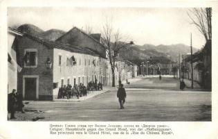 Cetinje, Cettigne; Main street, Grand Hotel, Royal Palace street