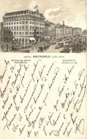 Budapest VII. Hotel Metropole szálloda, kávéház, autó litho (EK)