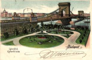 Budapest, Lánchíd, litho (EK)