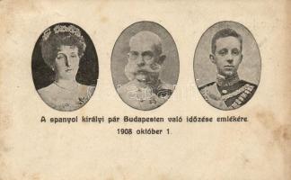 1908 A spanyol királyi pár Budapesten; kiadja Lőbl Dávid és fia / Alfonso XIII of Spain and Victoria Eugenie of Battenberg