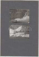 Férfi és női akt, részletfotók, 2 db, kartonlapon, 7x10 cm