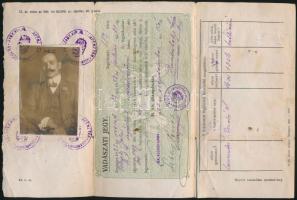 1922 Fényképes vadászati jegy Balassagyarmaton kiállítva, 27x18cm/  Hunter card with photo