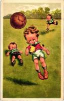 Children playing football, Amag No. 0290. (cut)