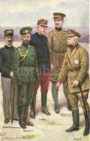 Albert I, Joffre, Nicolas II, Victor Emmanuel III, French; Triple Entente propaganda s: G. Charpentier
