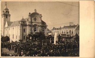 Sárvár, római katolikus templom, szobor szentelési ünnepség, photo