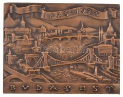 Madarassy Walter (1909-1994) 1973. "Budapest 1873-1973" Br emlékplakett eredeti tokban (100x78mm) T:2