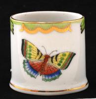 Herendi Viktória mintás fogpiszkáló tartó, kézzel festett, jelzett, apró kopásokkal, 5×3 cm