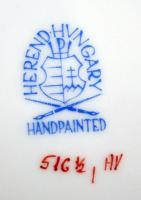 Herendi Apponyi mintás süteményes készlet, kézzel festett, jelzett, apró kopásokkal, d:16,5 (6×), d:...