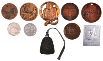 10db klf emlékérem, emlékplakett, közte Berán Lajos (1882-1943) 1931. "I. Congressus Stomatologorum Internationalis Budapest 1931" Br emlékérem (45mm), 1976. "Spartacus turisták - II. Rákóczi Ferenc jubileumi emléktúrák" Al plakett (40x49mm) T:vegyes
