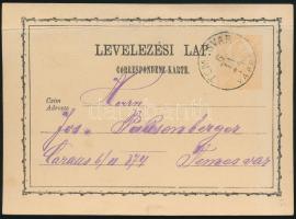 1874 2kr díjjegyes levelezőlap TEMESVÁR / VÁROS