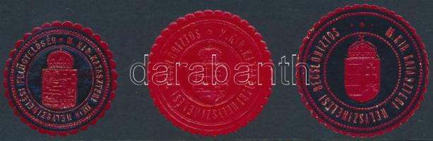M.Kir. Kataszteri Helyszínelési Becslőbiztos 3 klf pecsétbélyeg