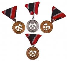 1957. "Bányászat Szolgálati Érdemérem" zománcozott bronz (3x) és ezüst fokozata kitüntetés...