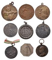 9db klf sportérem, közte 1944. "Magyar Athletikai Szövetség Kerületi Bajnoksága - 4x1500m Bp. III. hely 1944" Zn díjérem füllel (35mm), DN "Budapest Egyetemi Athletikai Club Versenydíja" Zn díjérem (34mm) T:vegyes