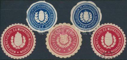 5 klf Közlekedésügyi és Munkaügyi Minisztériumi pecsétbélyeg