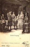 1899 Sabbat-Ausgang / The Conclusion of the Sabbath, judaica s: M. Oppenheim