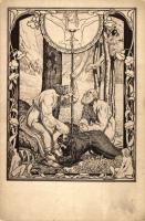 Parsifal, Zeichnungen zu Wagners Musikdramen, Art Nouveau s: Franz Stassen (small tear)