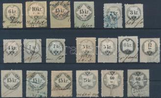 19 db osztrák okmánybélyeg