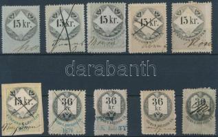 10 db osztrák okmánybélyeg