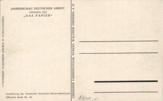1927 Dresden, Jahresschau Deutscher Arbeit 'Das Papier'  Ausstellung der Verbandes Deutsch...