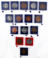 15db Br emlékérem klf városokról, mind sérült plombálású tokban T:1,1-,2