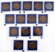 14db Br emlékérem, főleg MÉE, mind sérült plombálású tokban T:1,1-,2