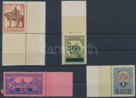 Budapest Székesfőváros 4 klf széles ívszélű okmánybélyeg