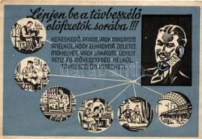 Lépjen be a távbeszélő előfizetők sorába / Hungarian telephone advertisement, folding card